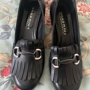 Donald J. Pliner Black Fringe Loafers